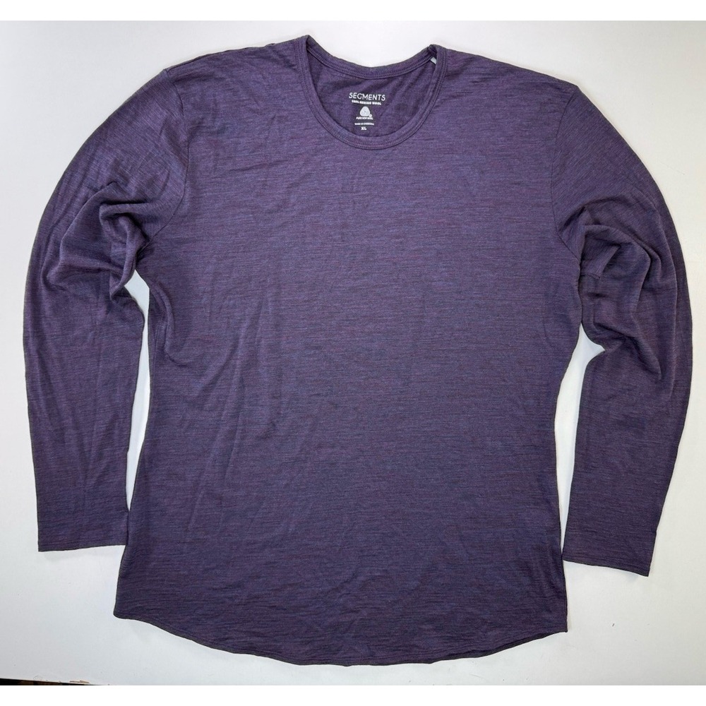 Segments Merino Wool Long Sleeve Purple Shirt Size XL Pure New Wool
